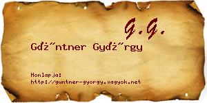 Güntner György névjegykártya